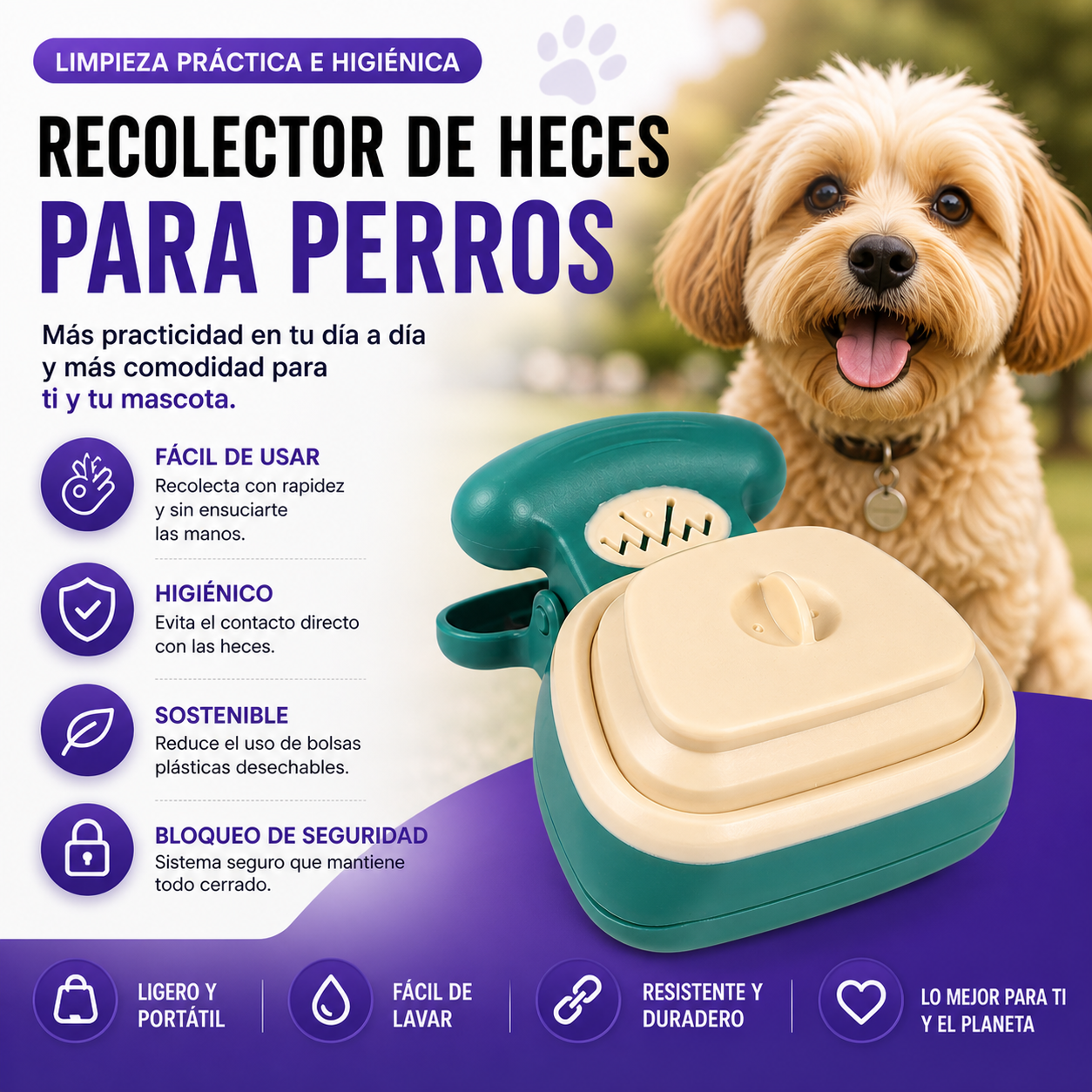 COMPRA HOY TU RECOLECTOR DE CACAS DE MASCOTAS Y RECIBE UN ROLLO DE BOLSAS GRATIS 🐶🎁