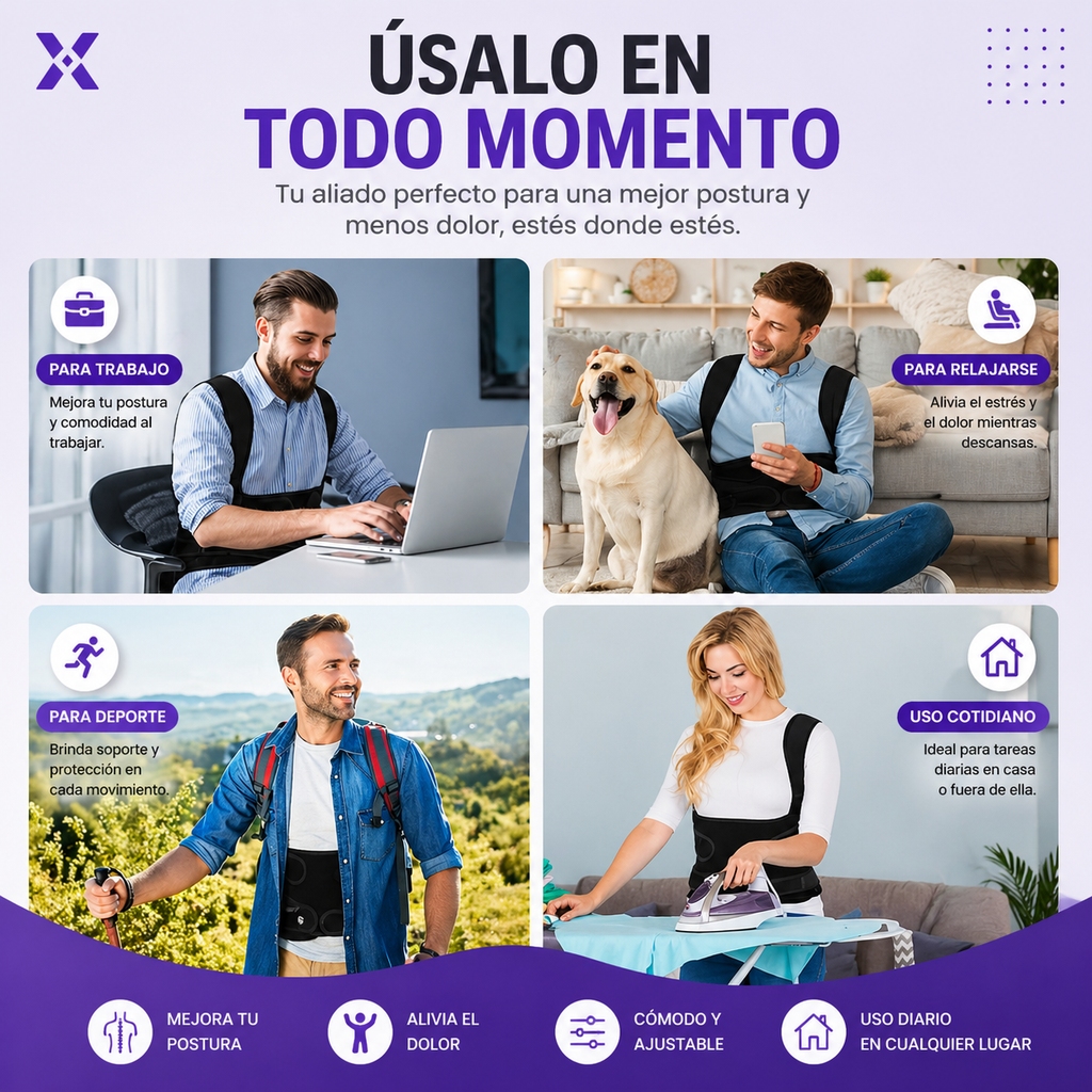 Compra hoy tu Corrector de Postura y llévate un Masajeador GRATIS 🎁