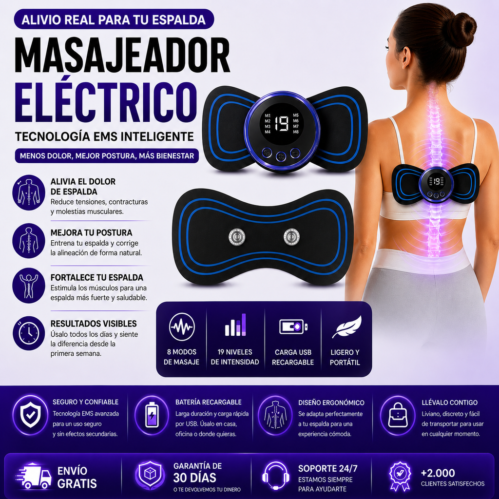 Compra hoy tu Corrector de Postura y llévate un Masajeador GRATIS 🎁