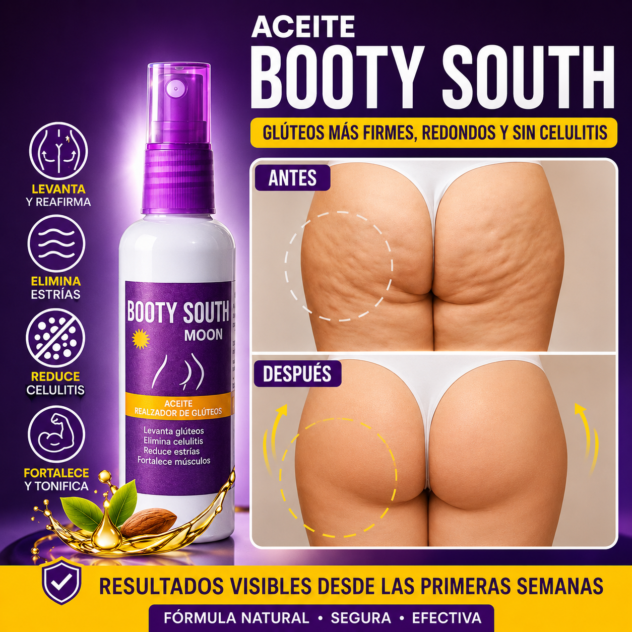 Consigue glúteos más firmes, redondos y atractivos mientras reduces la apariencia de la celulitis